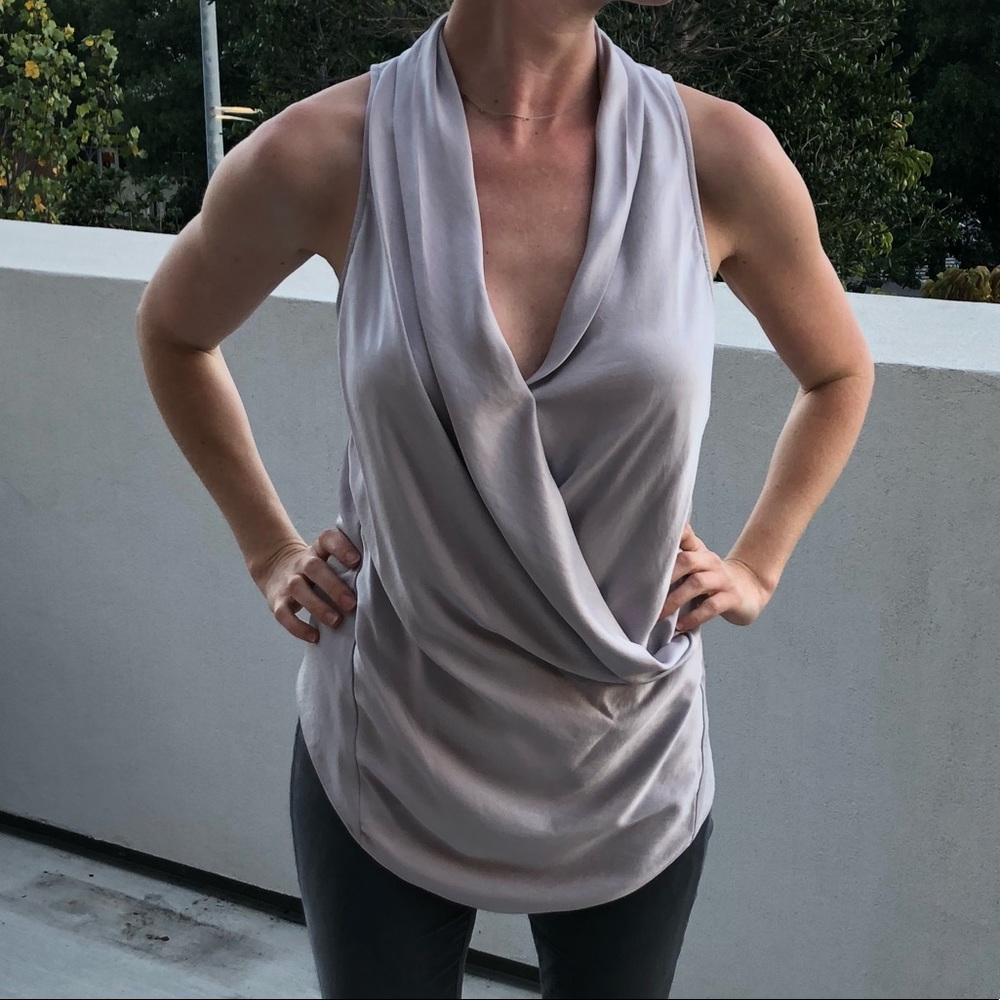 Helmut Lang drape neck blouse